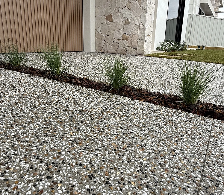 Pebbled concrete